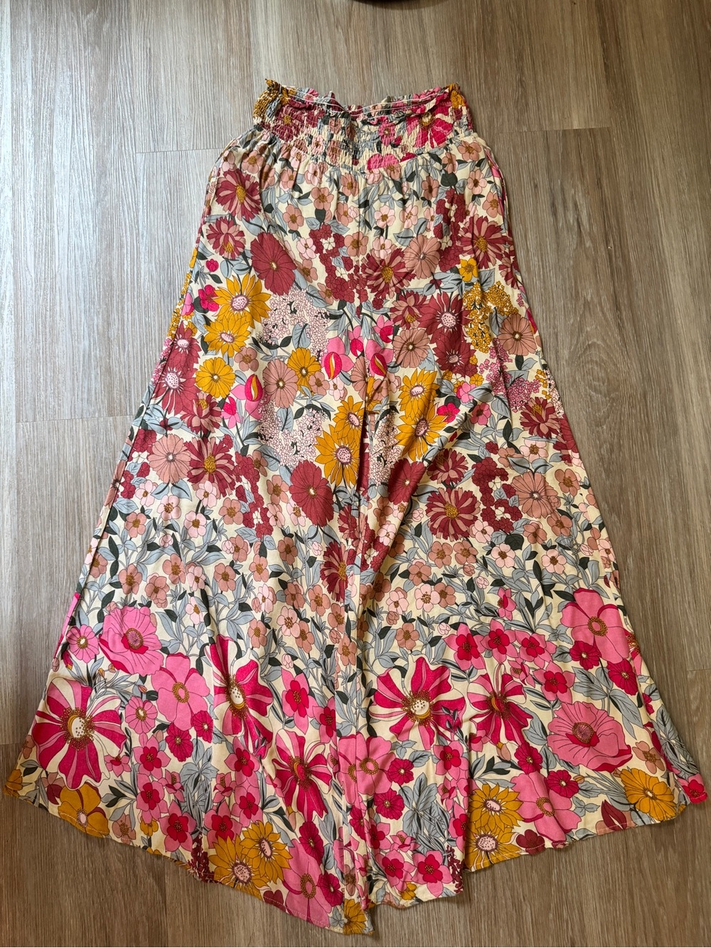 GiGiO Floral Wide Leg Festival Pants Groovy Boho Women’s Small pockets concert - Picture 2 of 9
